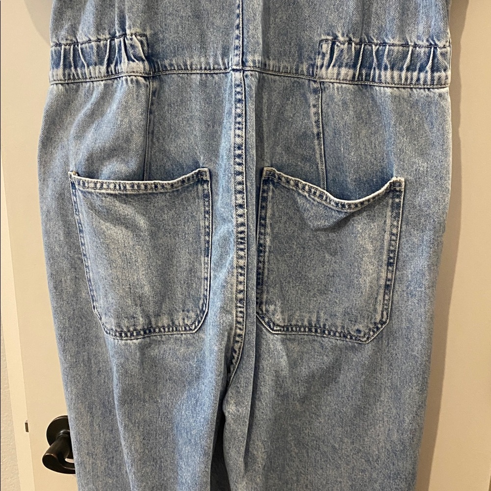 Free People Light Wash Denim Jumpsuit - Casual Women's One-Piece- XL - Picture 10 of 10